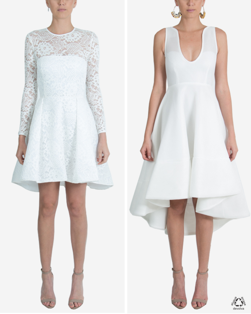 dois vestidos brancos